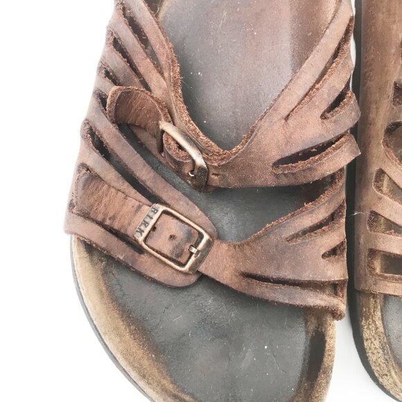 BIRKENSTOCK Granada Brown Leather Strap Flip Flop Sandals Womens 7.5 Boho Summer - Picture 10 of 13